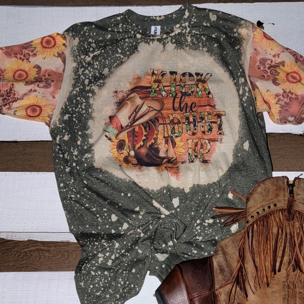 Handmade sublimation bleached tee